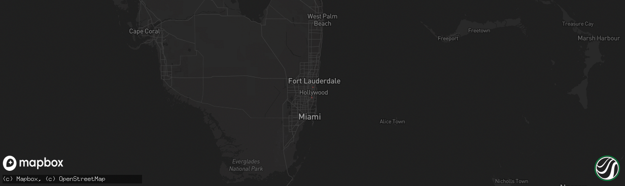 Hail map in Dania, FL on April 12, 2023
