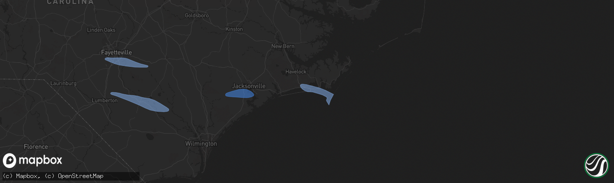 Hail map in Atlantic Beach, NC on April 12, 2024