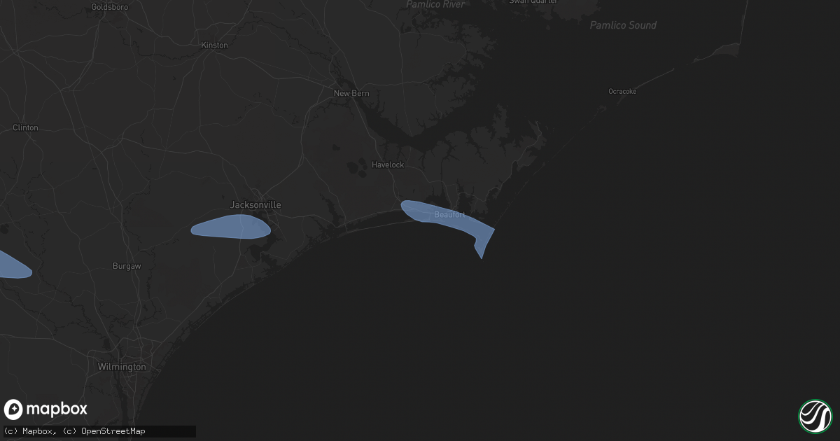 Hail map in Atlantic Beach, NC on April 12, 2024