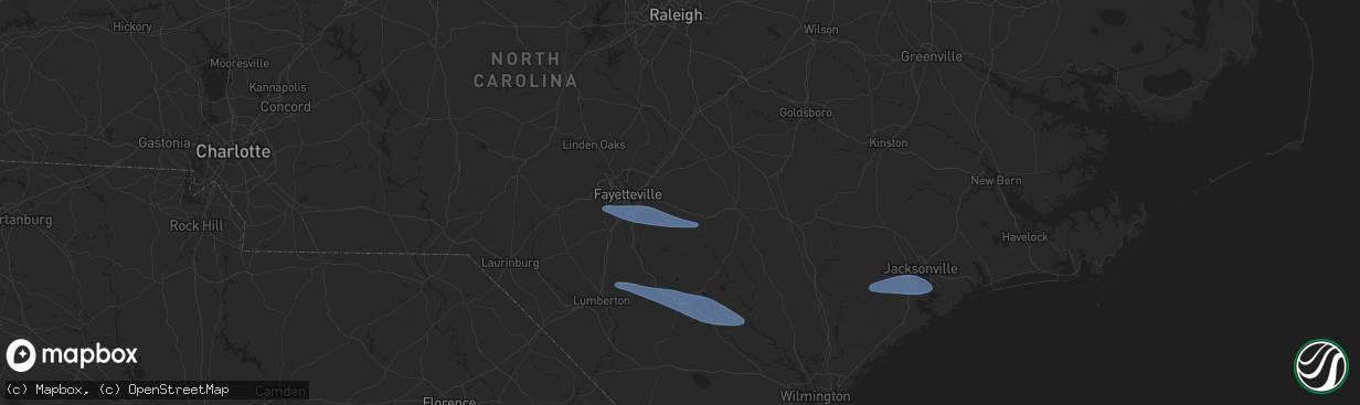 Hail map in Autryville, NC on April 12, 2024