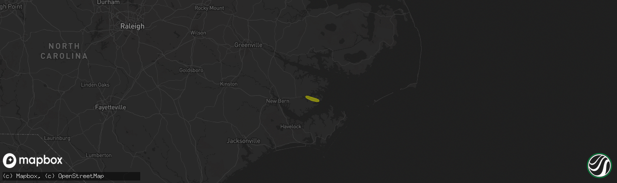 Hail map in Bayboro, NC on April 12, 2024