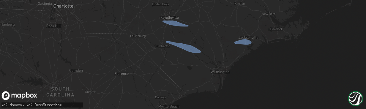 Hail map in Clarkton, NC on April 12, 2024