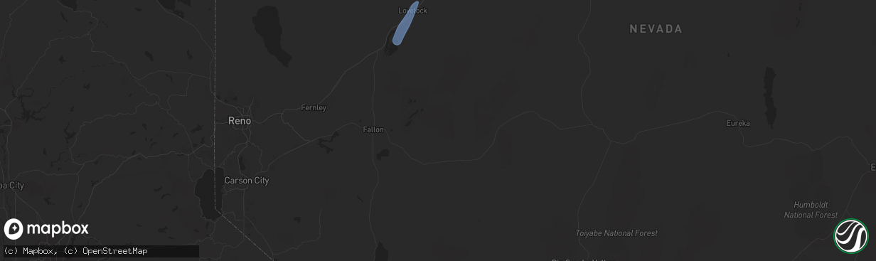 Hail map in Fallon, NV on April 12, 2024