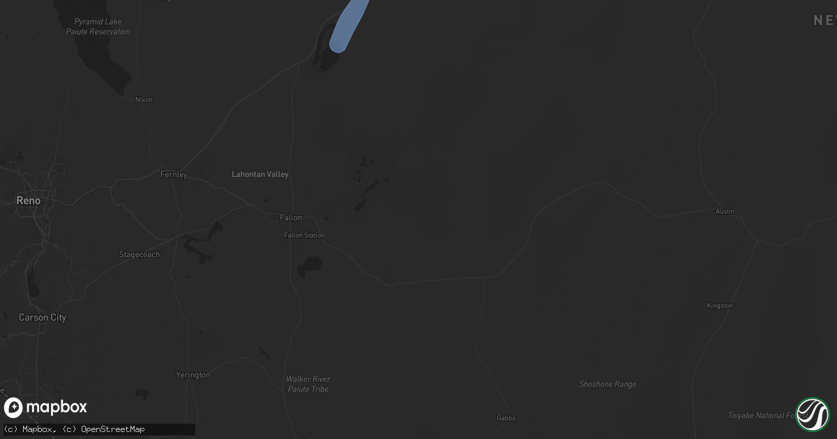 Hail map in Fallon, NV on April 12, 2024
