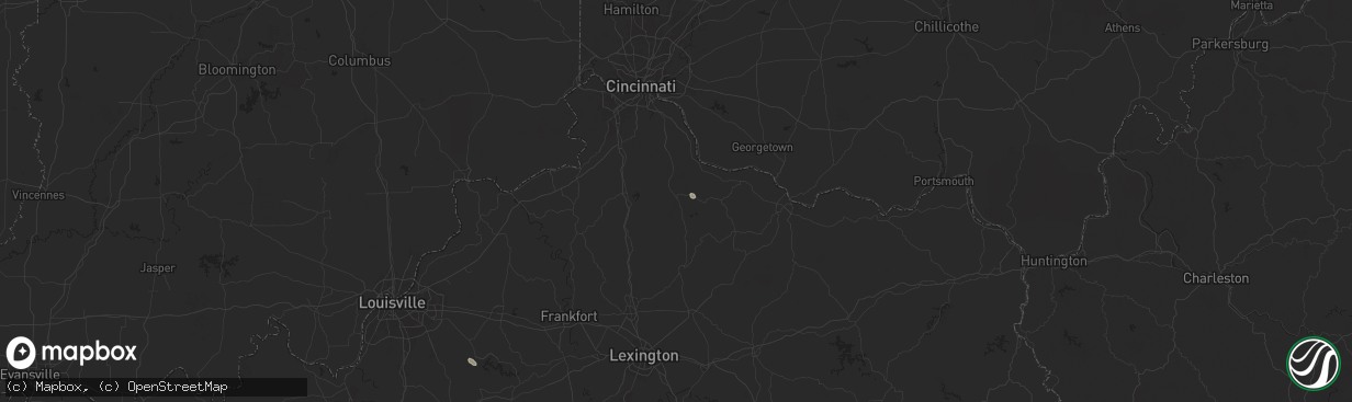 Hail map in Falmouth, KY on April 12, 2024