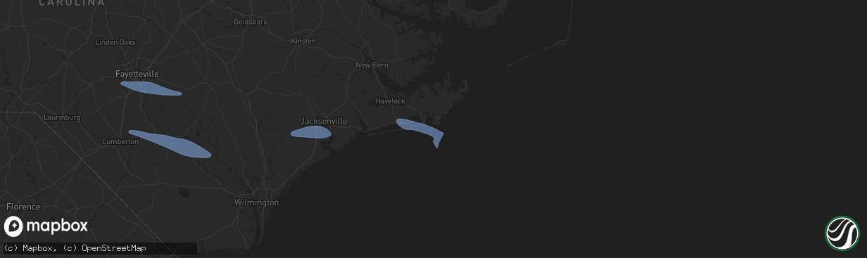 Hail map in Harkers Island, NC on April 12, 2024