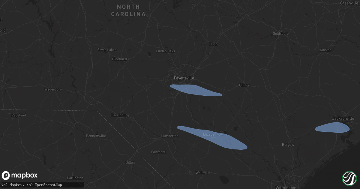 Hail map in Hope Mills, NC on April 12, 2024