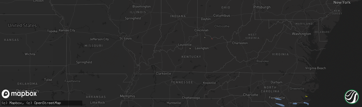 Hail map in Kentucky on April 12, 2024