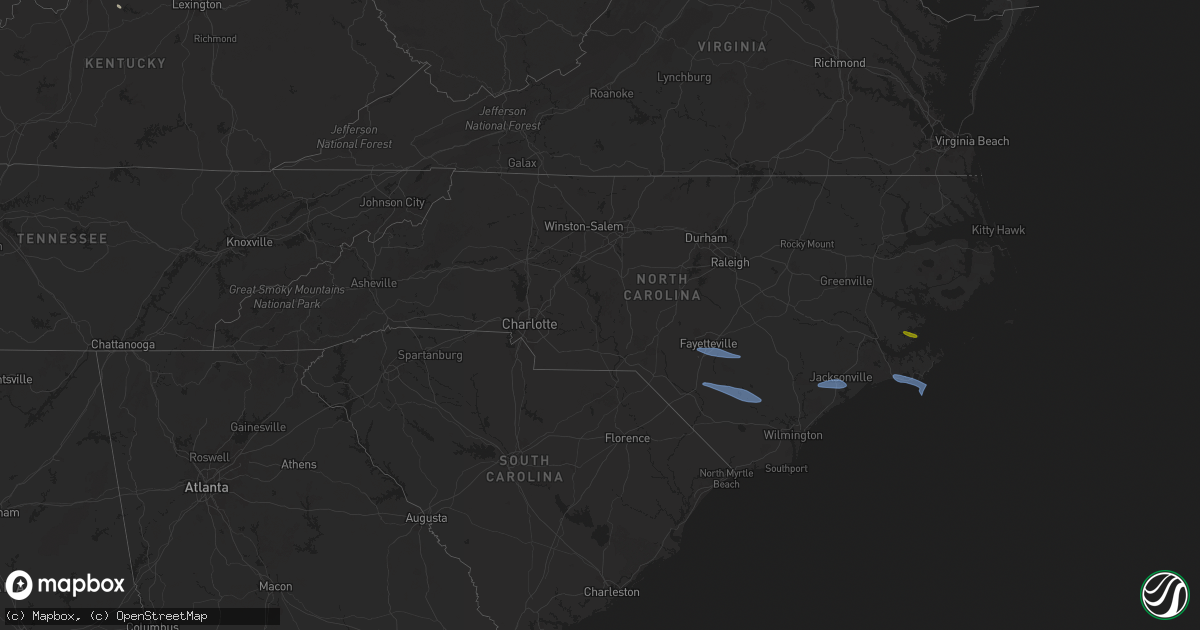 Hail map in North Carolina on April 12, 2024