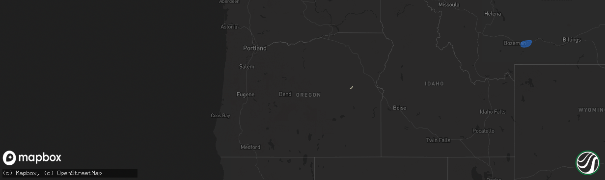 Hail map in Oregon on April 12, 2024
