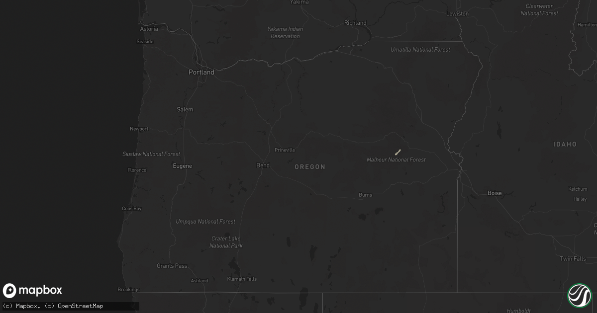Hail map in Oregon on April 12, 2024
