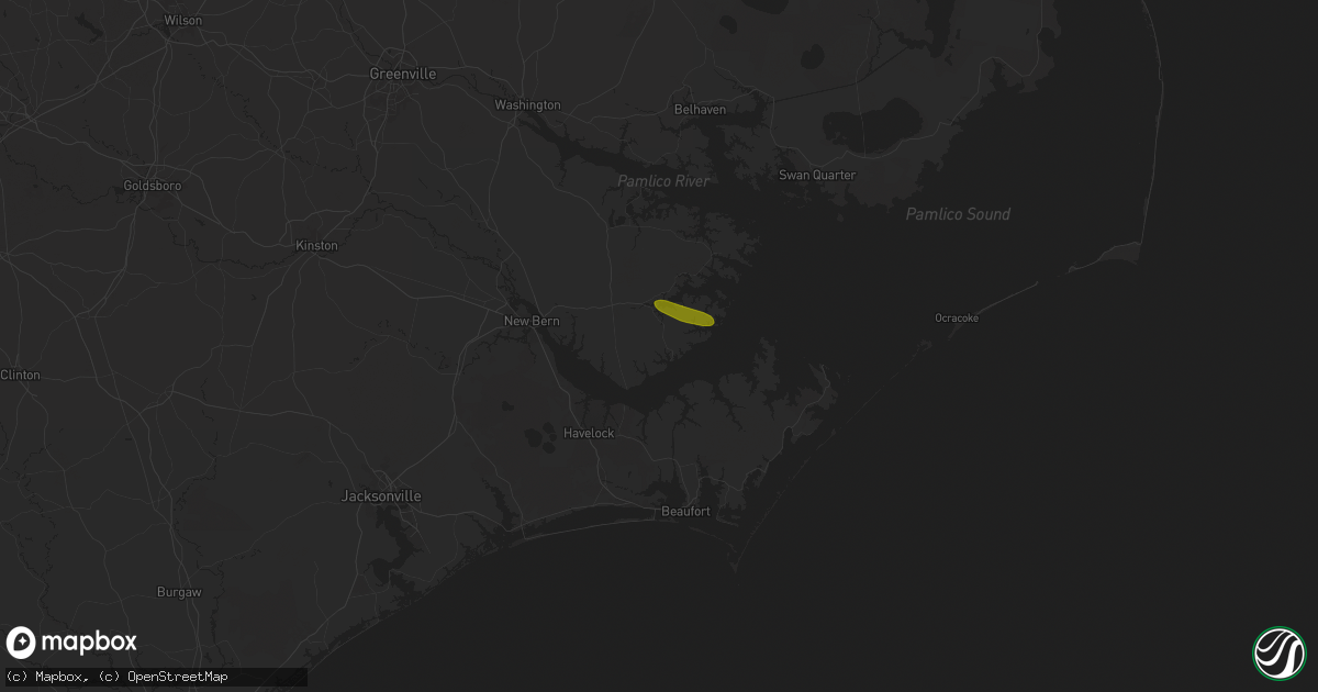 Hail map in Oriental, NC on April 12, 2024