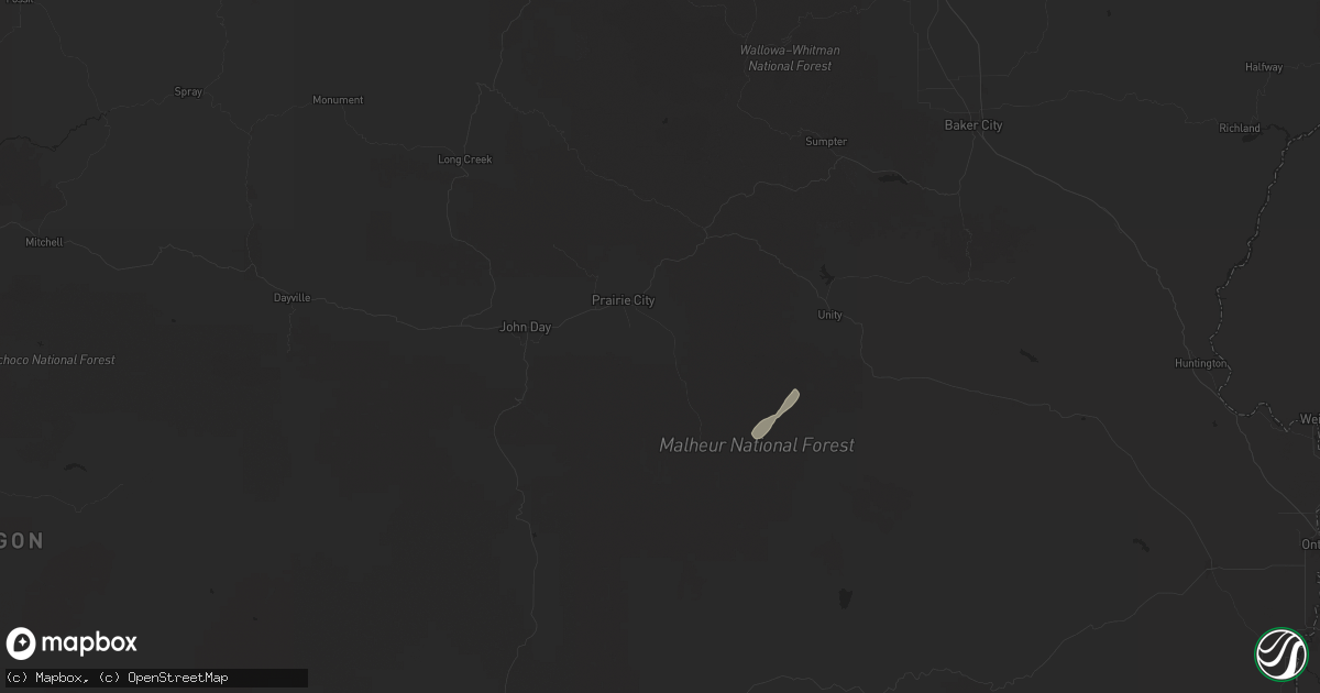 Hail map in Prairie City, OR on April 12, 2024
