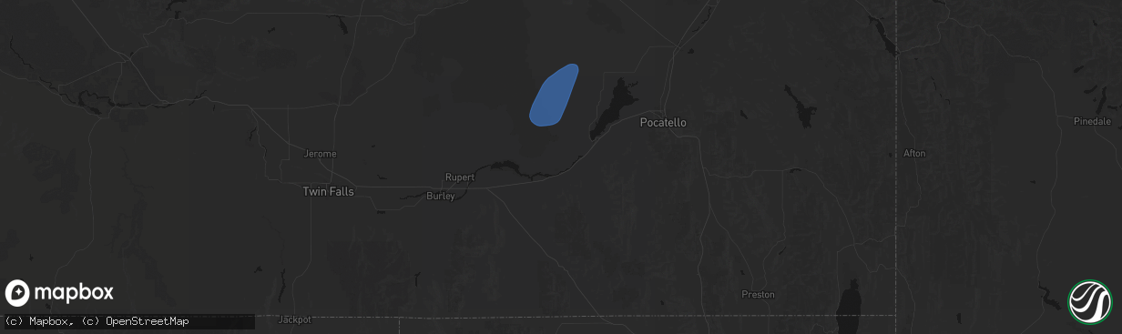 Hail map in American Falls, ID on April 12, 2026