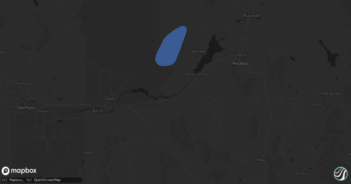 Hail map in American Falls, ID on April 12, 2026