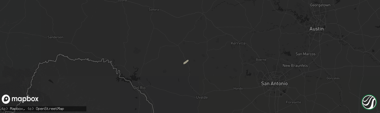 Hail map in Barksdale, TX on April 12, 2026