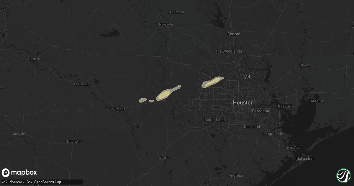 Hail map in Brookshire, TX on April 12, 2026