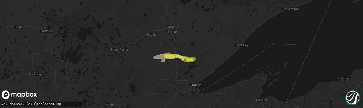Hail map in Cotton, MN on April 12, 2026