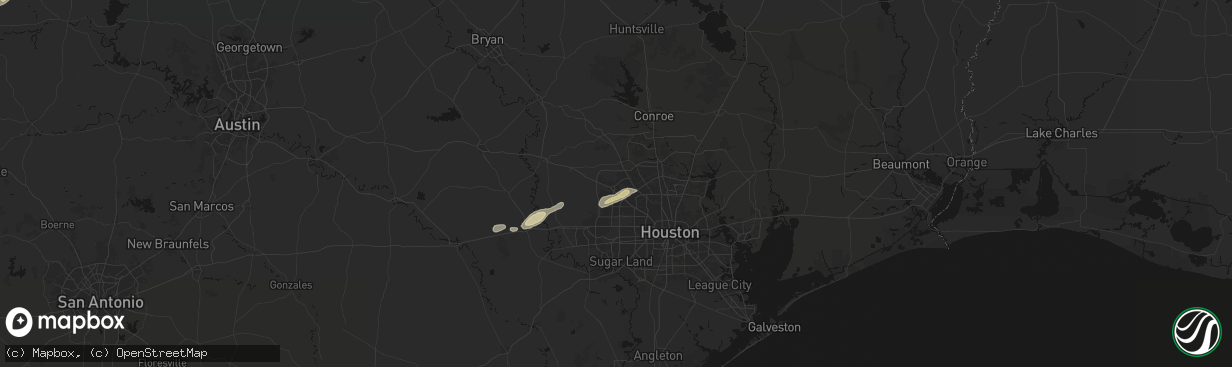 Hail map in Cypress, TX on April 12, 2026