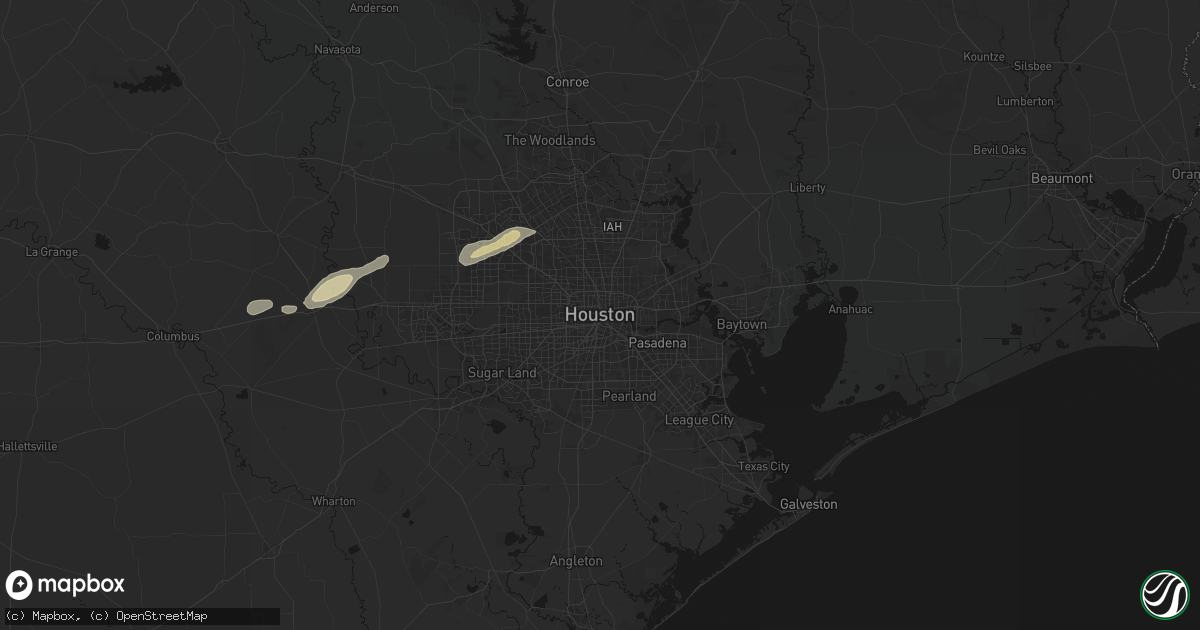 Hail map in Houston, TX on April 12, 2026