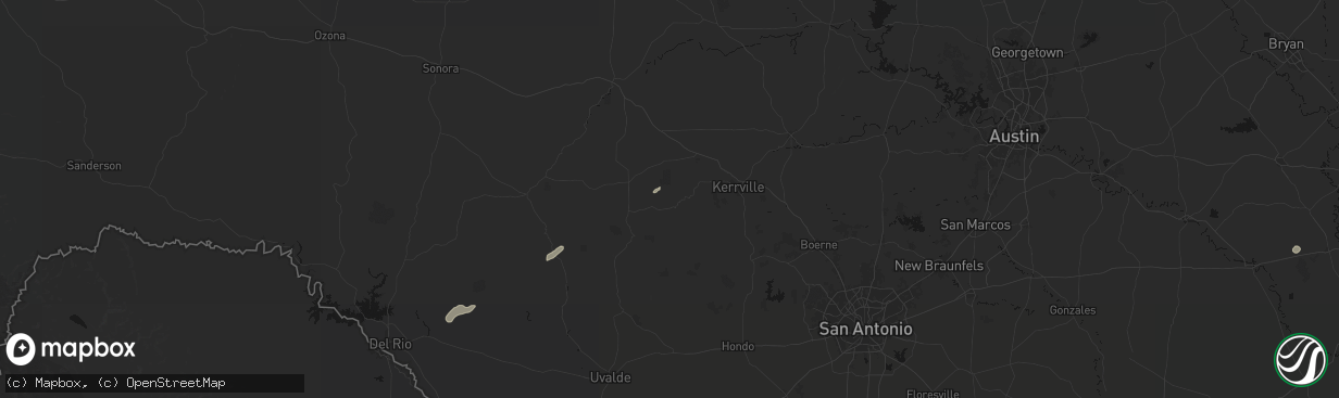Hail map in Hunt, TX on April 12, 2026