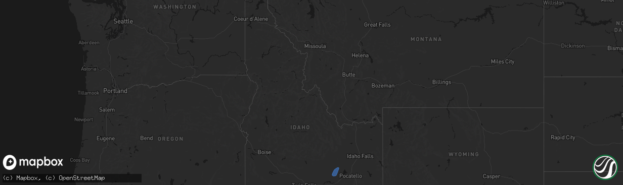 Hail map in Idaho on April 12, 2026