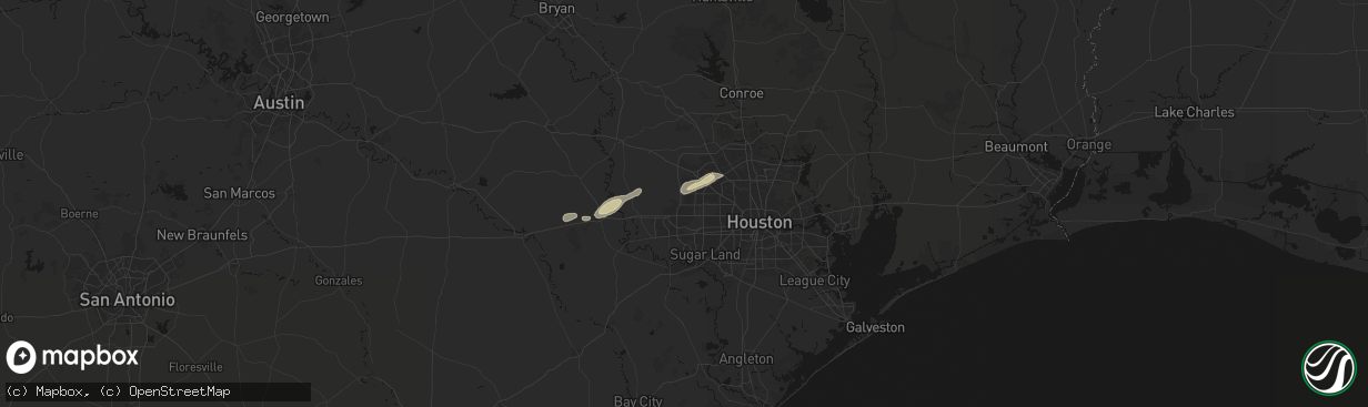Hail map in Katy, TX on April 12, 2026