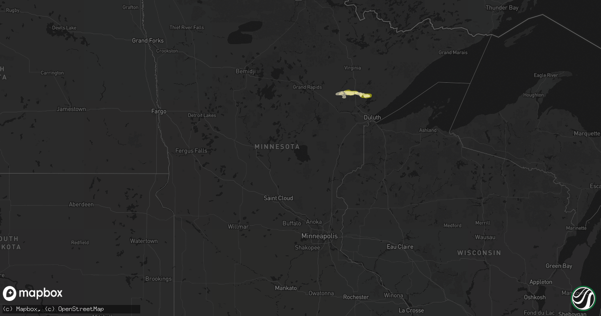 Hail map in Minnesota on April 12, 2026