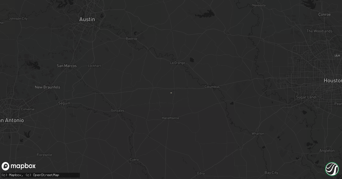 Hail map in Schulenburg, TX on April 12, 2026
