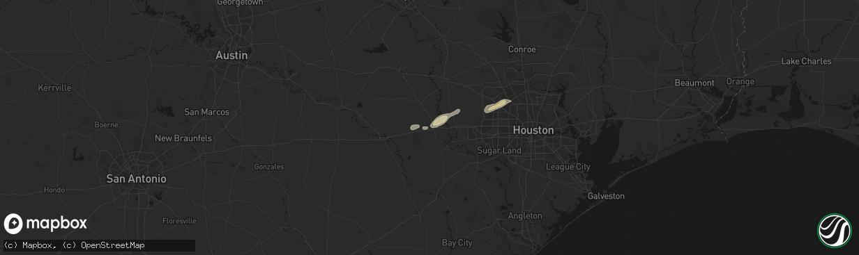 Hail map in Sealy, TX on April 12, 2026