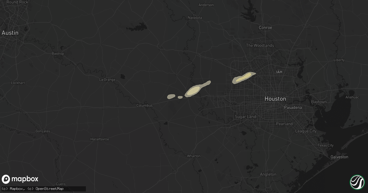 Hail map in Sealy, TX on April 12, 2026