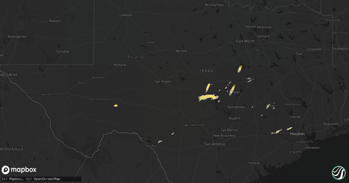 Hail map in Texas on April 12, 2026