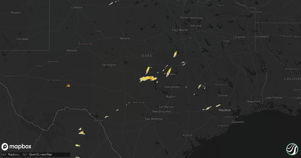 Hail map on April 12, 2026