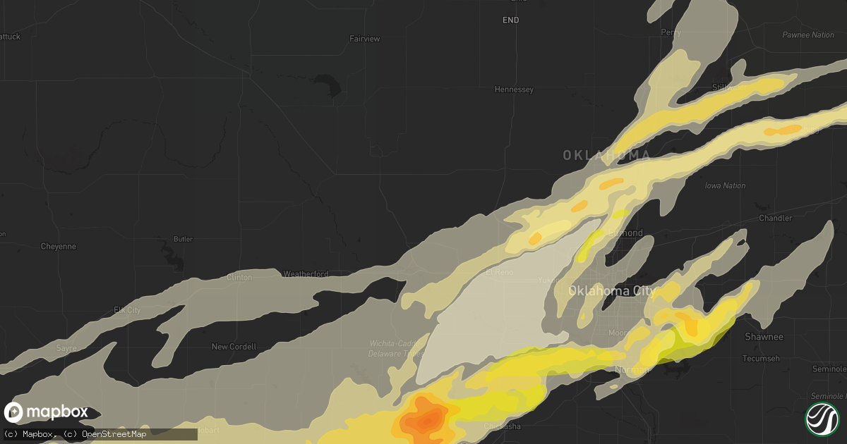 Hail map in Guthrie, OK on April 13, 2012