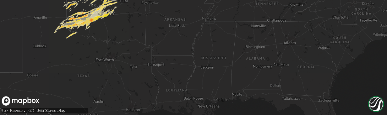 Hail map in Oklahoma on April 13, 2012