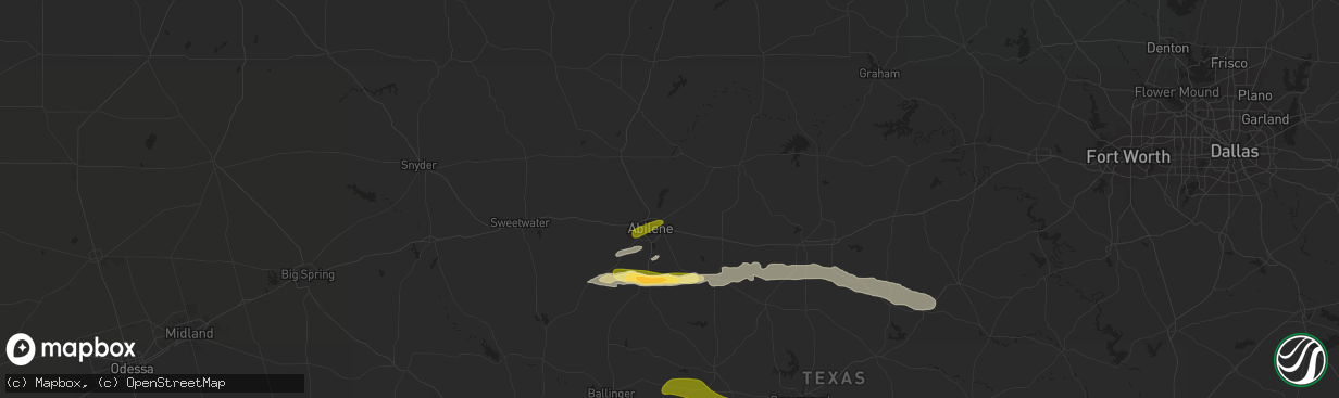 Hail map in Abilene, TX on April 13, 2014