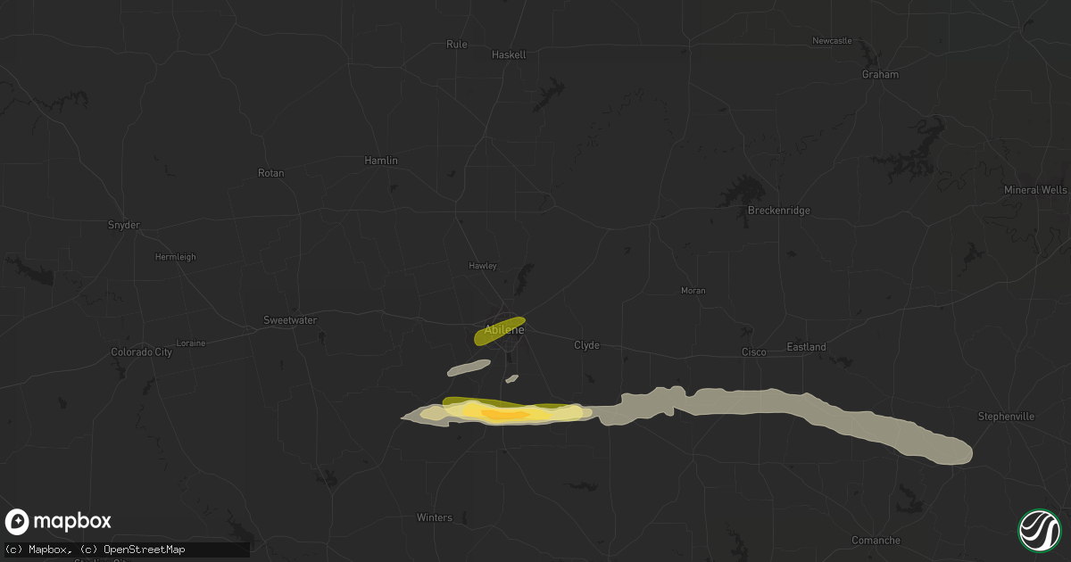 Hail map in Abilene, TX on April 13, 2014