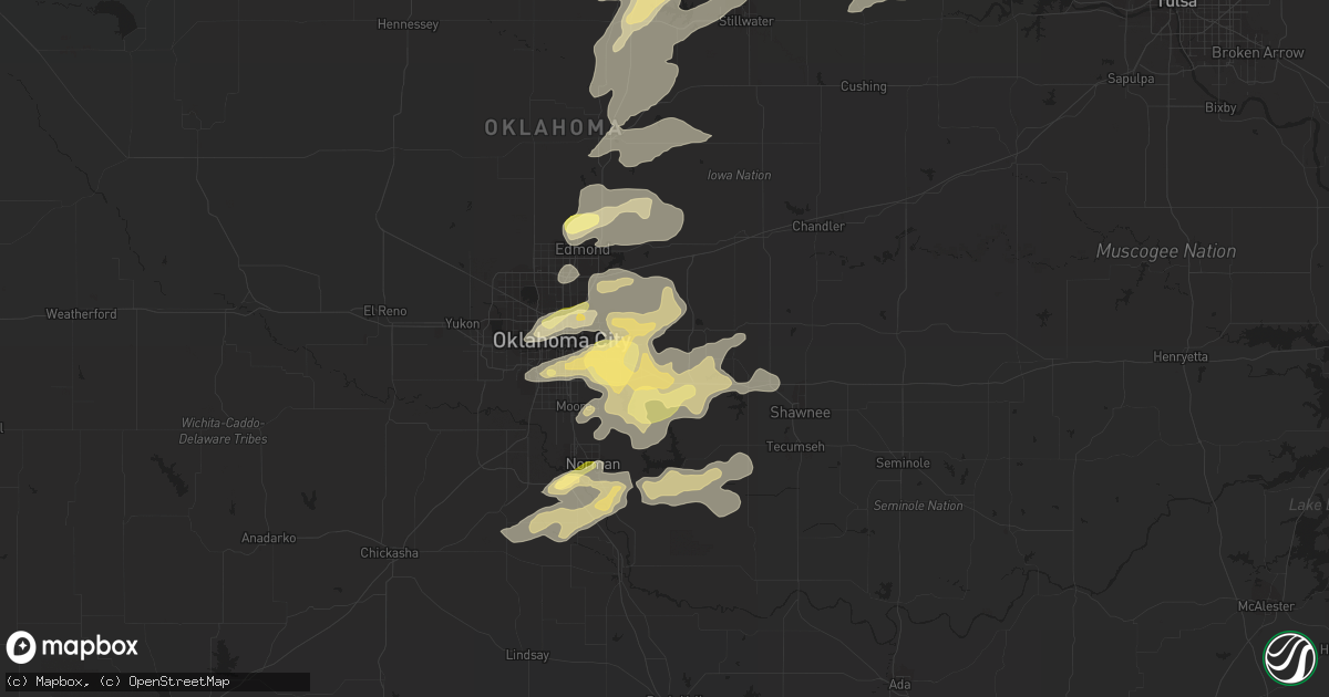 Hail map in Choctaw, OK on April 13, 2014