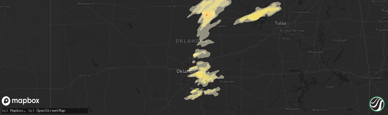 Hail map in Edmond, OK on April 13, 2014