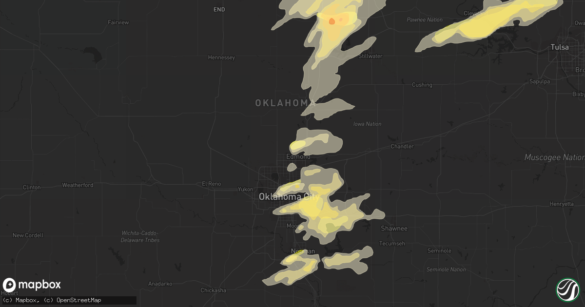 Hail map in Edmond, OK on April 13, 2014