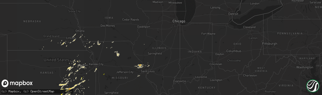 Hail map in Illinois on April 13, 2014