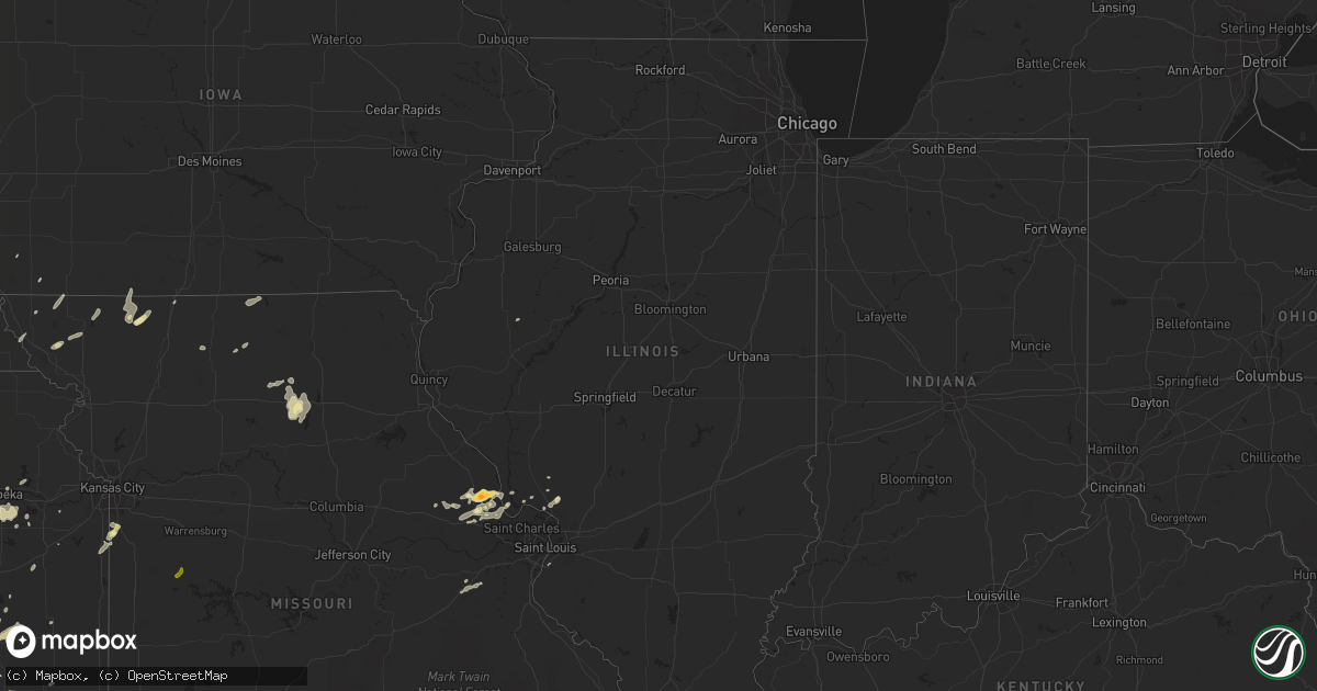 Hail map in Illinois on April 13, 2014