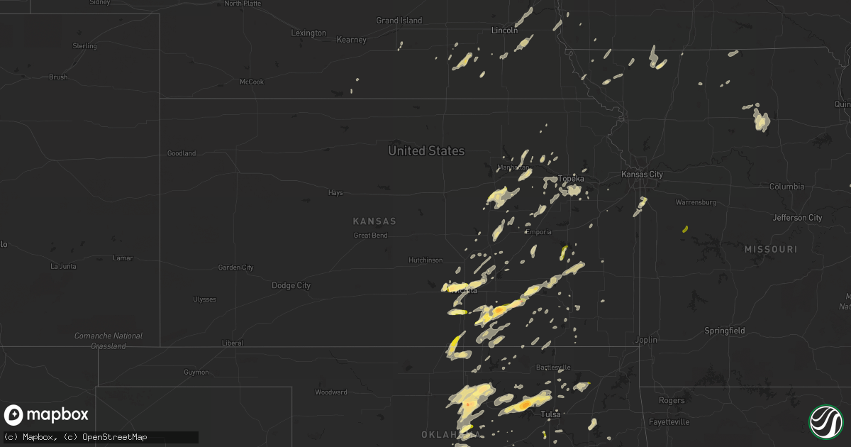 Hail map in Kansas on April 13, 2014