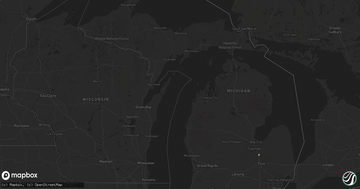 Hail map in Michigan on April 13, 2014