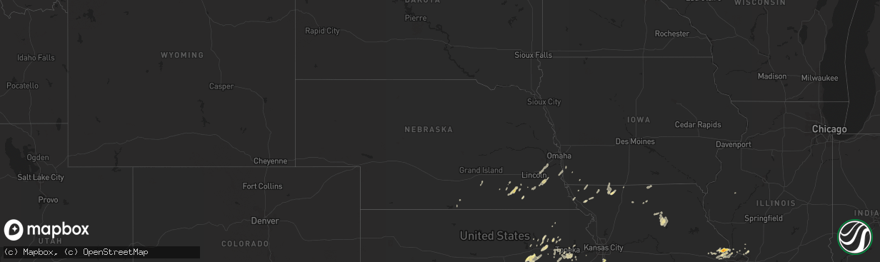 Hail map in Nebraska on April 13, 2014