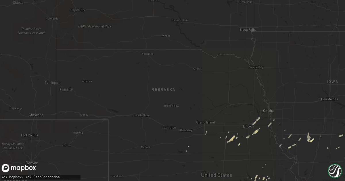 Hail map in Nebraska on April 13, 2014