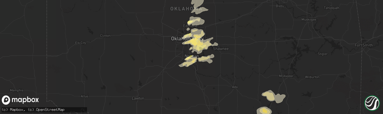 Hail map in Norman, OK on April 13, 2014