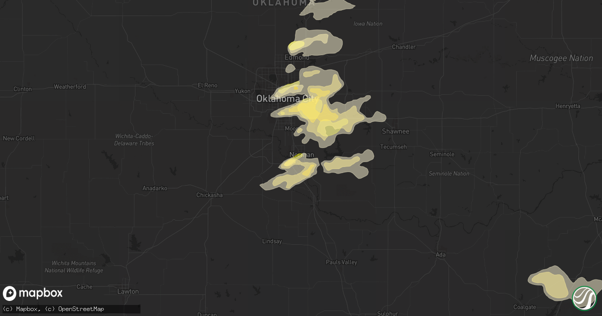 Hail map in Norman, OK on April 13, 2014