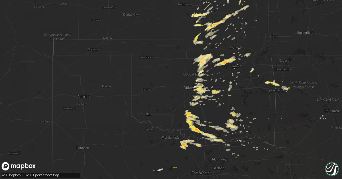 Hail map in Oklahoma on April 13, 2014