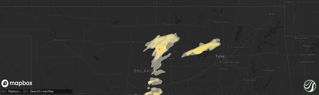 Hail map in Perry, OK on April 13, 2014